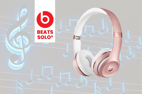 Beats Solo³ Wireless Bluetooth On-Ear Headphones with Mic/Remote, Rose Gold- AUTO WIN-