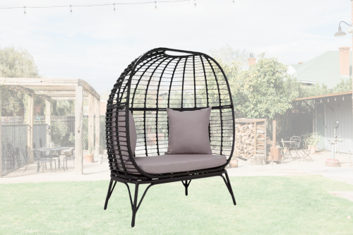 Kora 2 Seater Egg Bench - Black 09/05