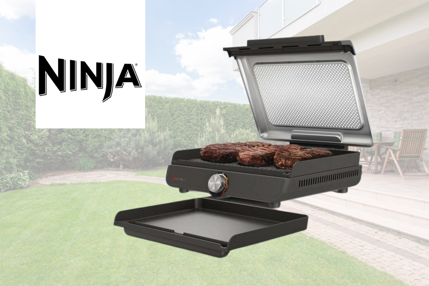 Ninja Sizzle Low Smoke Indoor Grill Flat Plate Black