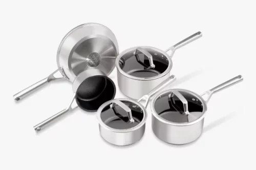 Ninja ZEROSTICK Stainless Steel Non-Stick Pan & Lid Set, 5 Piece