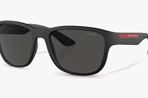 Prada Men's Active D-Shape Sunglasses, Black-AUTO WIN