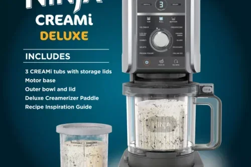 Ninja CREAMi Deluxe 10-in-1 Ice Cream & Frozen Drink Maker, Black/Silver-AUTO WIN