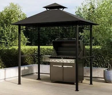 1.5 x 2.4m Dark Grey Metal Gazebo - Fortrose - AUTO WIN