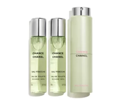 CHANEL Chance Eau Fraîche Eau De Toilette Twist and Spray, 3 x 20ml -AUTO WIN