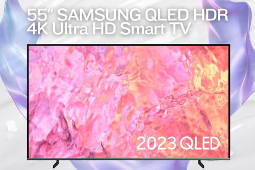 SamsungQE55Q65C (2023) QLED HDR 4K Ultra HD Smart TV, 55 inch with TVPlus, Black