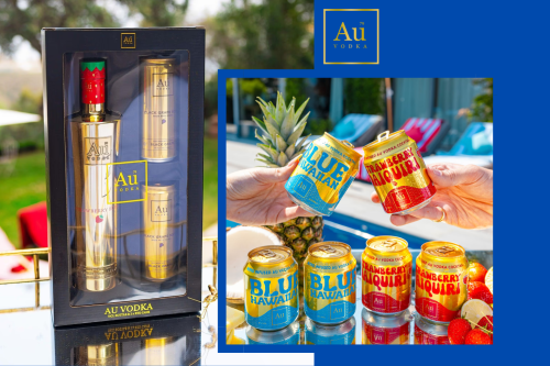 AU VODKA COCKTAIL CANS & STRAWBERRY SIGNATURE BOTTLE GIFT SET -AUTO WIN 29/06