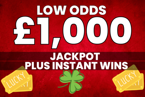 £1000 CASH JACKPOT + INSTANT WINS - LOW ODDS-31/07