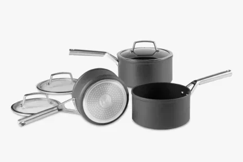 Ninja Foodi ZEROSTICK Hard Anodised Aluminium Non-Stick Saucepan Set, 3 Piece
