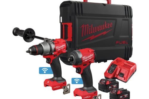 Milwaukee M18 ONEPP2A3-502X 18V One-Key Impact Driver & Combi Drill Twin Pack with 2x 5.0Ah Batteries