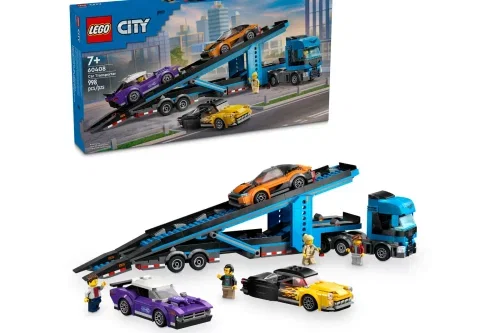 LEGO-CAR TRANSPORTER TRUCK WITH SPORTS CARS - AUTO WIN 01/08