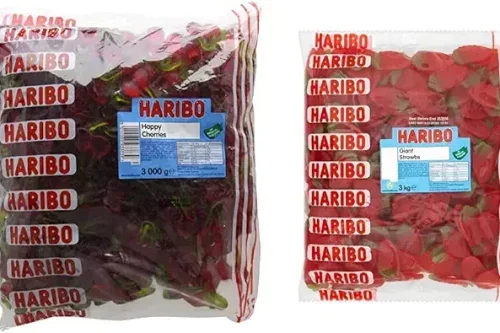 Haribo Happy Cherries 3kg Cherry Flavoured Sweets Bulk & Giant Strawbs 3kg bulk bag-AUTO WIN