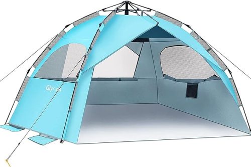 🦊Glymnis Beach Tent 4-6 Person Large Pop Up Beach Tents for Adults, auto win