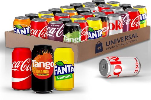 🦊  24 Pack (330 ml) 3 Flavours 8x Fanta Lemon, 8x Tango, 8x Coke Zero 330ml Cans- AUTO WIN 30/08