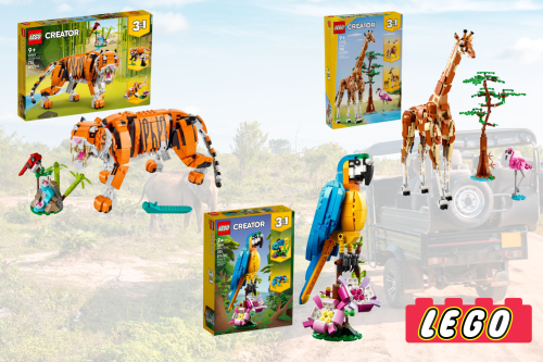LEGO BUNDLE - SAFARI ANIMALS, EXOTIC PARROT & MAJESTIC TIGER - AUTO WIN 30/08