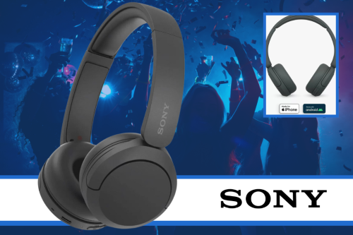 SONY WH-CH520 BLUETOOTH WIRELESS ON-EAR HEADPHONES WITH MIC/REMOTE, BLACK-AUTO WIN 13/07
