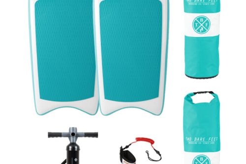 Two Bare Feet Boarding Co. 44" Inflatable Bodyboard Double Pack (Teal)- AUTO WIN