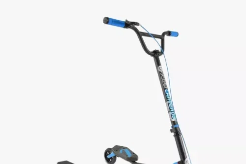 🦊SkateHut Yvolution Fliker Carver C3 Scooter, Blue-AUTO WIN