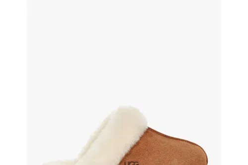 🦊UGG Scuffette Sheepskin and Suede Slippers, Chestnut- AUTO WIN 30/09