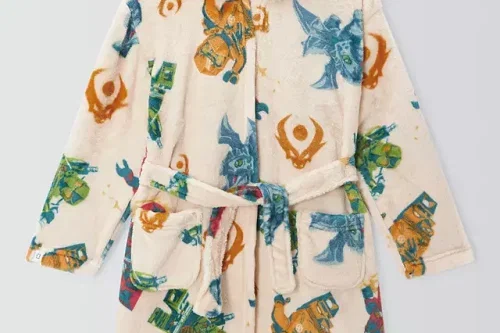 🦊 LEGO Ninja Kids' Brand Threads LEGO Ninja Dressing Gown, Natural Oatmeal -AUTO WIN