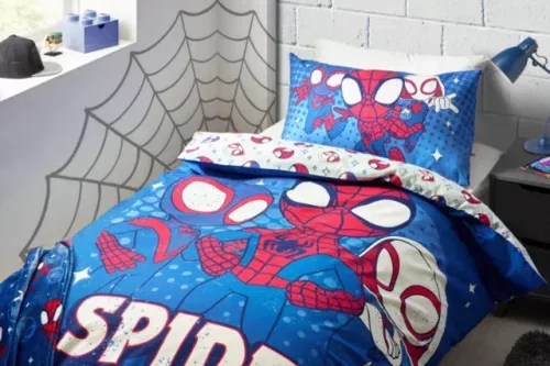 🦊Spidey And His Amazing Friends Reversible Pure Cotton Duvet Cover and Pillowcase Set, Single Set -AUTO WIN