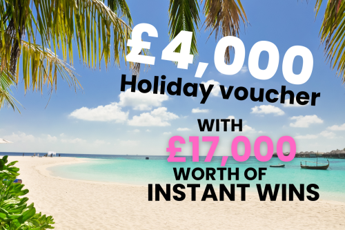 £4,000 Holiday Voucher with £17,000 of Instant Wins-06/10