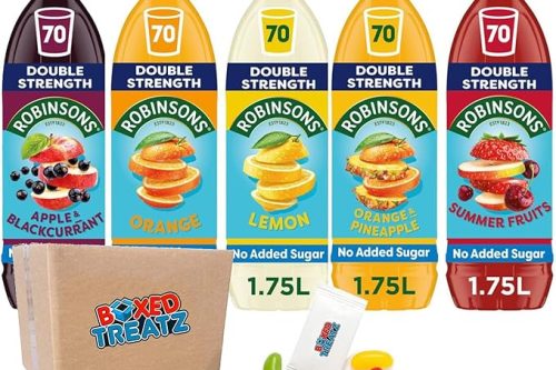 🦊Robinsons Double Strength No Added Sugar Squash 1.75L Assorted Robinsons Concentrate Squash Bundle Of 5 Orange & Pineapple Lemon Summerfruits Orange Blackcurrant & Apple -AUTO WIN