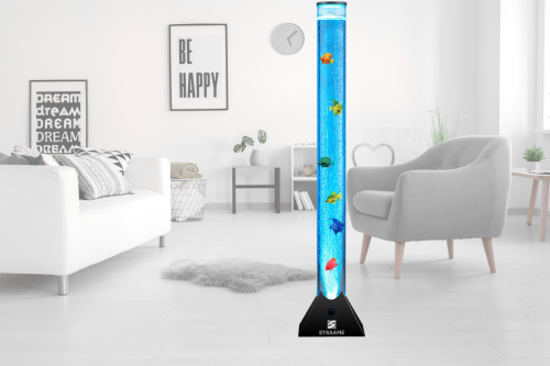 🦊Straame 90cm Colour Changing LED Light Bubble Fish Mood Lamp with Colourful Artificial Tropical Fishes, AUTO WIN