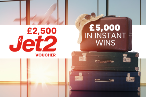 £2500 JET-2 HOLIDAY VOUCHER+£5,000 IN INSTANT WINS!