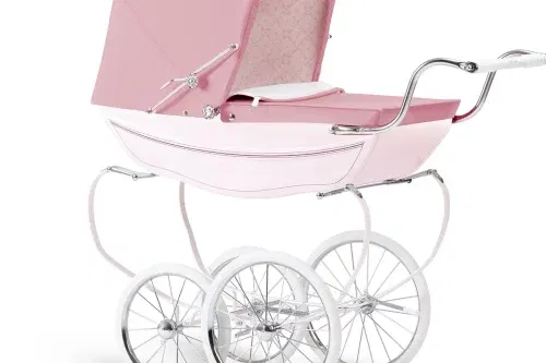 🦊 Silver Cross pink Oberon dolls pram-AUTO WIN