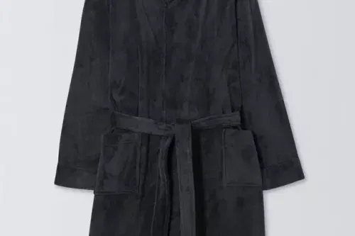 🦊MENS Cosy Fleece Hooded Robe, Grey Charcoal-AUTO WIN