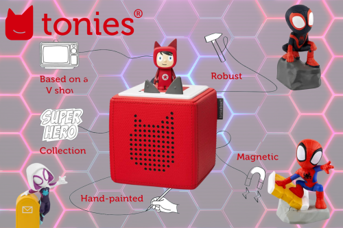 🦊TONIEBOX STARTER SET WITH SPIDEY & HIS AMAZING FRIENDS: SPIN (MILES MORALES),SPIDEY & GHOST SPIDER- AUTO WIN 11/10