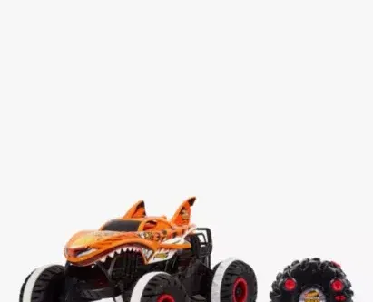 🦊 Hot Wheels Monster Truck Unstoppable Tiger Shark Remote Control Car Toy-AUTO WIN