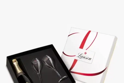 Lanson- Le Black Label Champagne with 2 Flutes Gift Pack- AUTO WIN 04/10