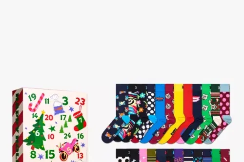Happy Socks-Sock Advent Calendar Gift Set, Pack of 24, Multi, One Size- AUTO WIN 06/10