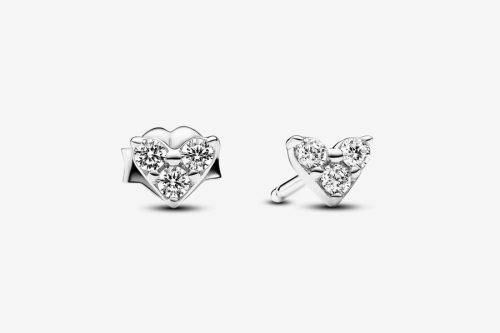 🦊PANDORA -Triple Stone Heart Stud Earrings- AUTO WIN 22/10