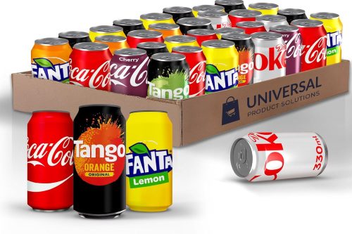 🦊CUSTOM CASE OF 330ML FIZZY DRINKS OF YOUR CHOICE / 3 FLAVOURS X 8 CANS OF EACH, 24 PACK (330 ML)- AUTO WIN 18/10