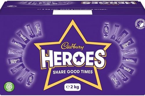 🦊 CADBURY HEROES CHOCOLATE LAGE BULK SHARING BOX, ASSORTED MINI-SIZE MILK CHOCOLATE BARS, 2 KG – AUTO WIN