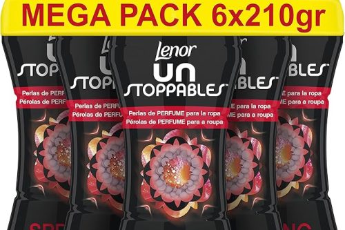 Lenor UnstoppAbles Perfume Beads for Clothes, 90 Washes (6 x 210 g), Spring Fragrance-AUTO WIN
