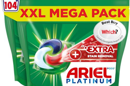 🦊Ariel Platinum PODS®, Washing Liquid Laundry Detergent Capsules 104 Washes, +Extra Stain Removal- AUTO WIN 28/10