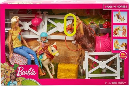 🦊 Barbie Hugs n Horses Dolls, Horses and Accessories  -AUTO WIN