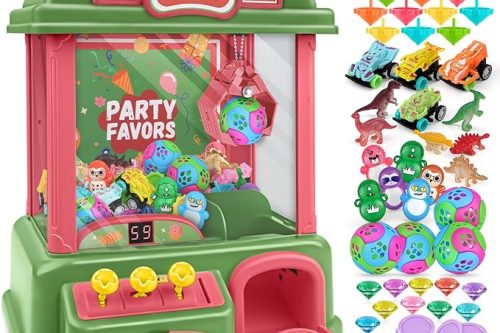 🦊 Medium Claw Machine for Kids, Claw Catch Toy Vending Machines Party Arcade Game Candy Grabber Machine Toys for Small Toys Treats-AUTO WIN