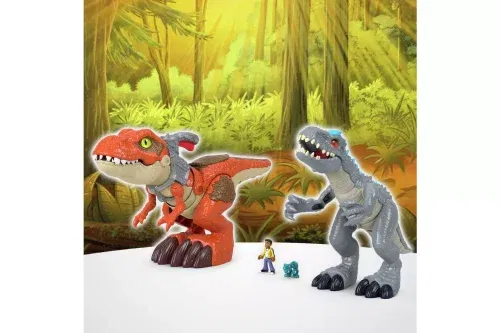 🦊 Imaginext Jurassic World Camp Cretaceous T.Rex Vs Indominus-AUTO WIN