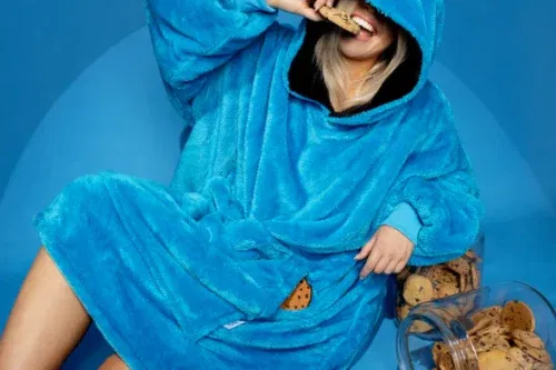 🦊 Sesame Street Cookie Monster Fluffy Oodie-AUTO WIN