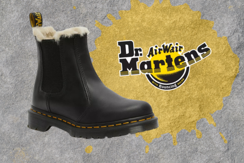 DR MARTENS -LEONORE FAUX FUR LINED BURNISHED CHELSEA BOOTS -AUTO WIN.