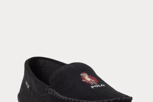 🦊RALPH LAUREN Brenan Polo Bear Suede Slipper-AUTO WIN