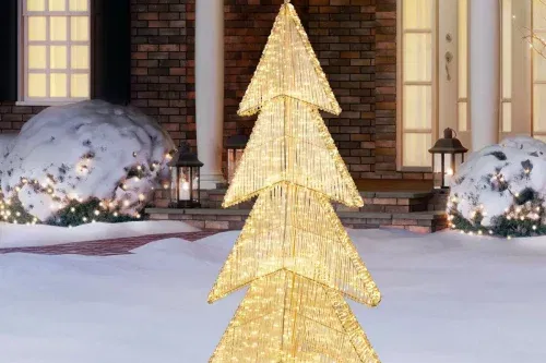 7ft (2.1m) String Lighted Tree with 2000 Warm White LED Lights-AUTO WIN