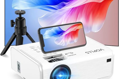 VOPLLS Native 1080P Projector with PPT, Zoom, Outdoor Projector for TV Stick/iOS/Android