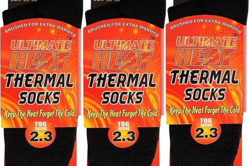 🦊 Heat Stoke®️ Pack of 3 Mens Thermal Plain Socks for Winter Thick Warm Fluffy Insulated Socks- 2WINNERS -AUTO WIN