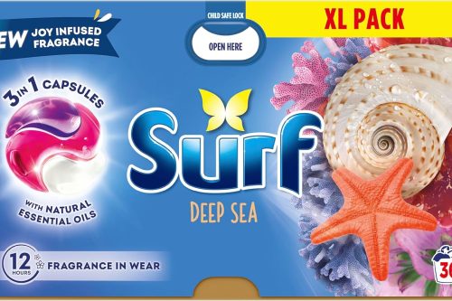 🦊Surf 3 in 1 Deep Sea Laundry Washing Detergent Capsules 108 washes (3x 36 capsules) - AUTO WIN 07/11