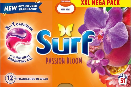 🦊Surf 3 in 1 Passion Bloom Laundry Washing Detergent Capsules 153 washes (3x 51 capsules)- AUTO WIN 06/11